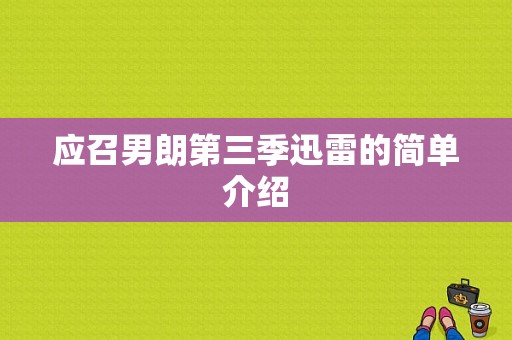 应召男朗第三季迅雷的简单介绍