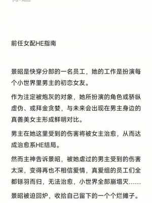 关于快穿之前任女配男主追回计划txt的信息